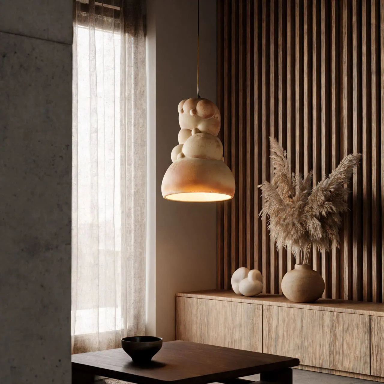 Beige pendant ceiling lamp Bubble Peak - Image 2